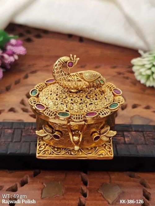 Design   Rajwadi Polish Full Stone Sindoor Box