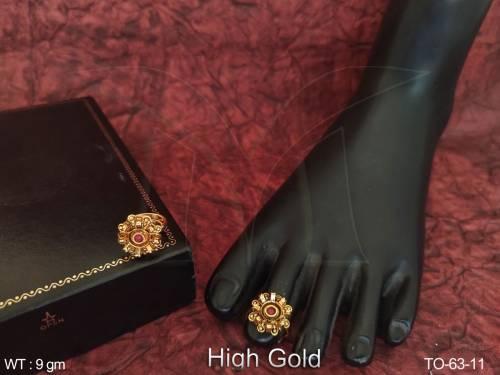 Designer Fancy Design High Gold Polish Beautiful Toe Ring