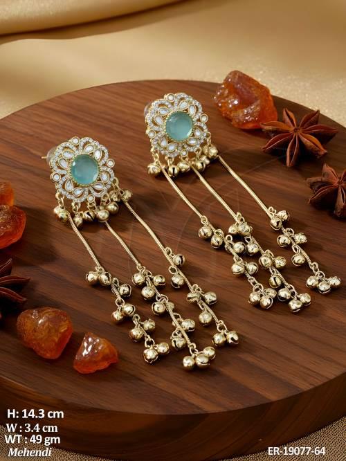 Antique Kashmiri Style Long Designer Earrings