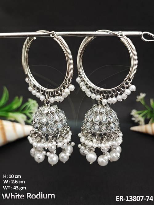 cluster-pearl-stylish-white-rodium-polish-antique-jewellery-party-wear-earrings-