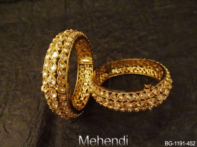 paan stone layered polki bangle detail