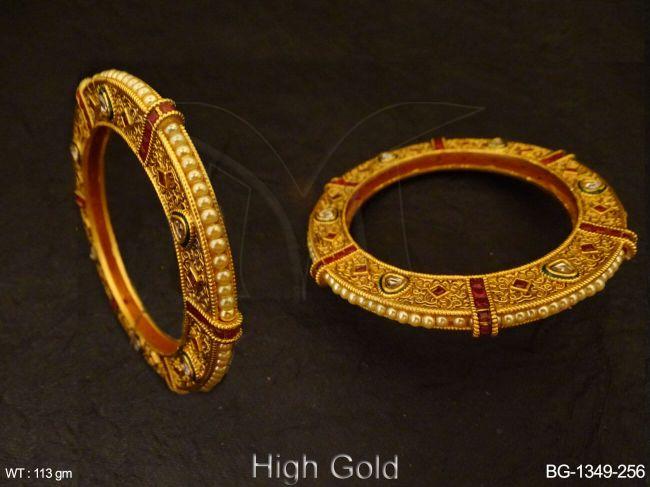 Thin Style Stone Antique Bangles