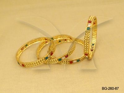 tri square small beads antique bangles detail