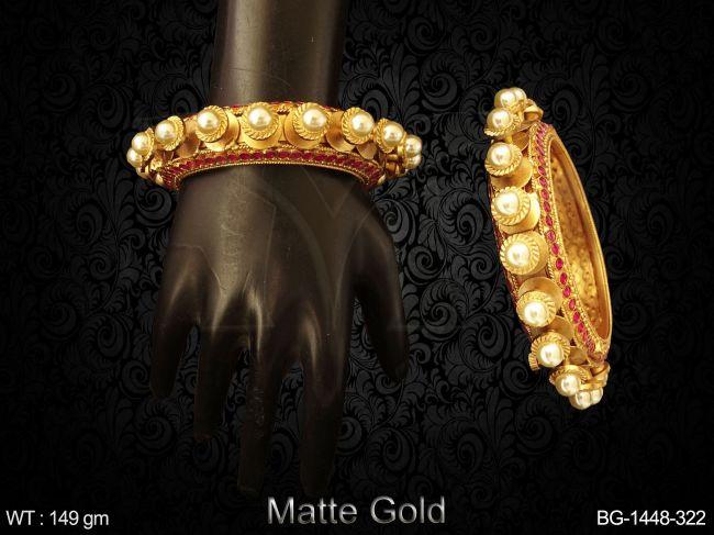 Clustered pearl Mate Polish Bangles