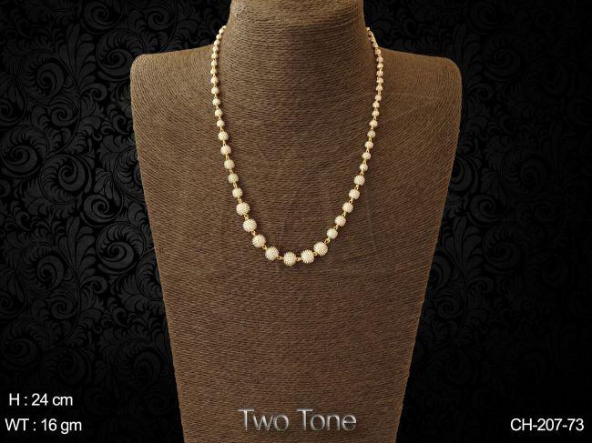 Two tone long ball antique chain