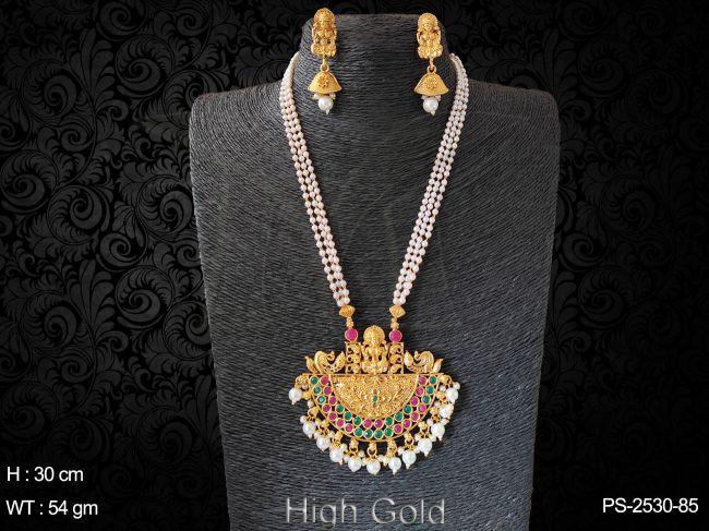 Temple traditional antique design pendant set, — PS-2530-85