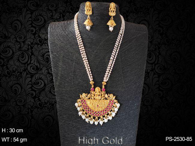 Temple traditional antique design pendant set, — PS-2530-85