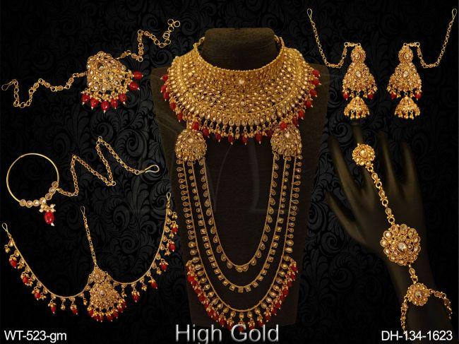 Paan Stoned Chokar Heavy Polki Dulhan Set