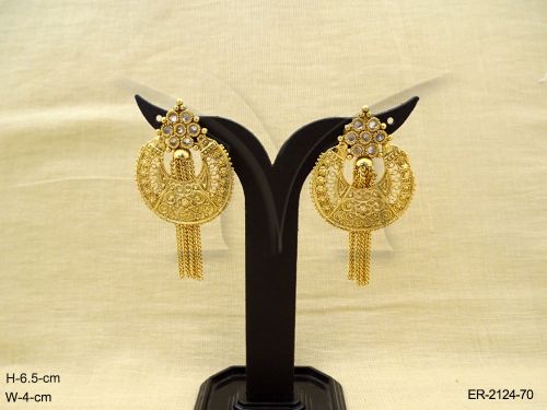 chand bali flower hold antique earrings