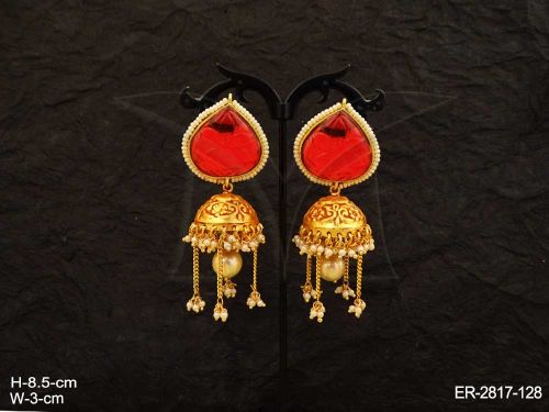 delicate jhumki antique earrings detail