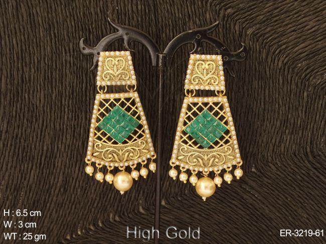 rhombus long antique earrings