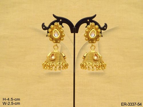 triangular jhumki antique earings detail