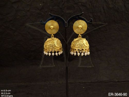 chakri hold jhumki earrings detail