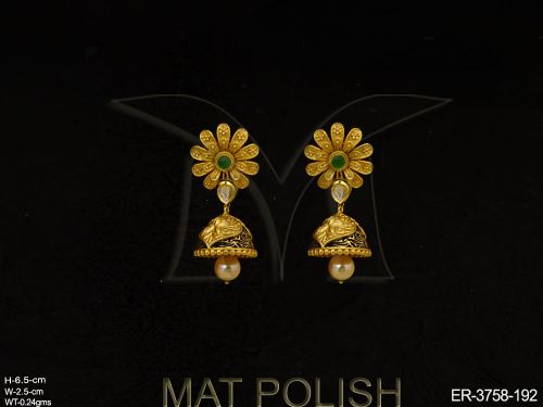 double flower jhumki mat finish artificial mr jewellery