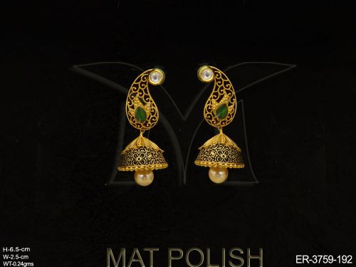 koyari paan jhumki mat finish artificial mr jewellery
