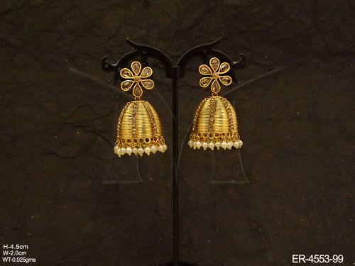 cap shape paan earrings detail