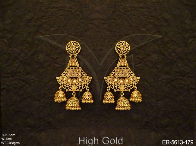 pendulam tri jhumki imitation earrings detail