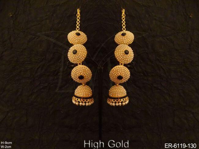 Cap Shape Long Jhumki Earrings