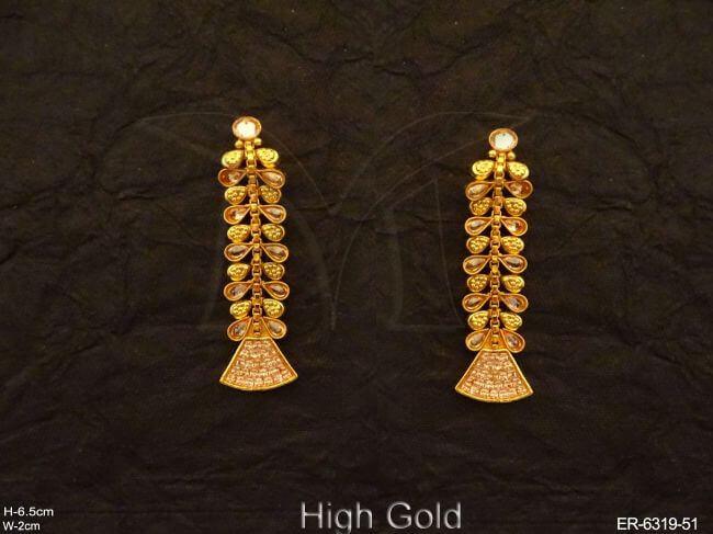 Leaf Dali Long Antique Earrings
