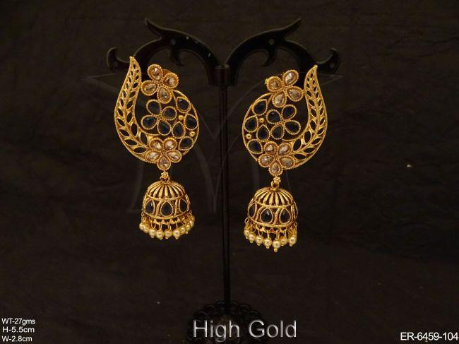 jhumki style peacock wings earrings detail