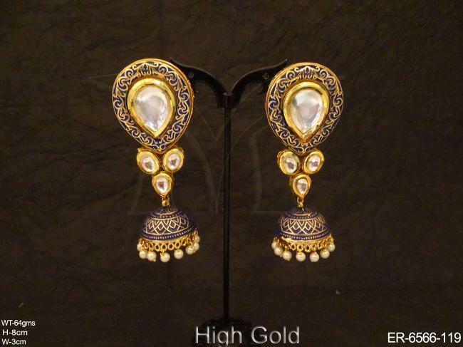 reverse paan style jhumki earrings detail