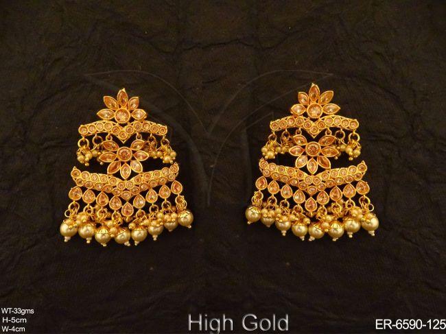 leafy style designer antique earrings detail