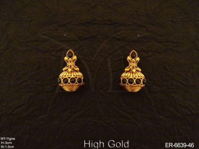 Kalash Shape Antique Stud Earrings