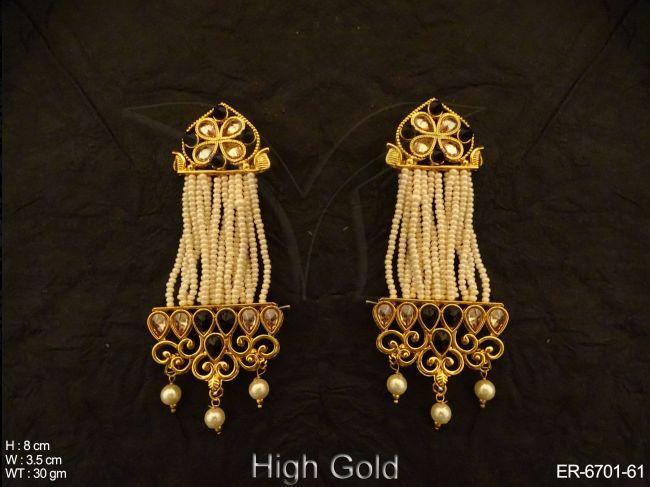 Moti Designer Antique Long Earrings