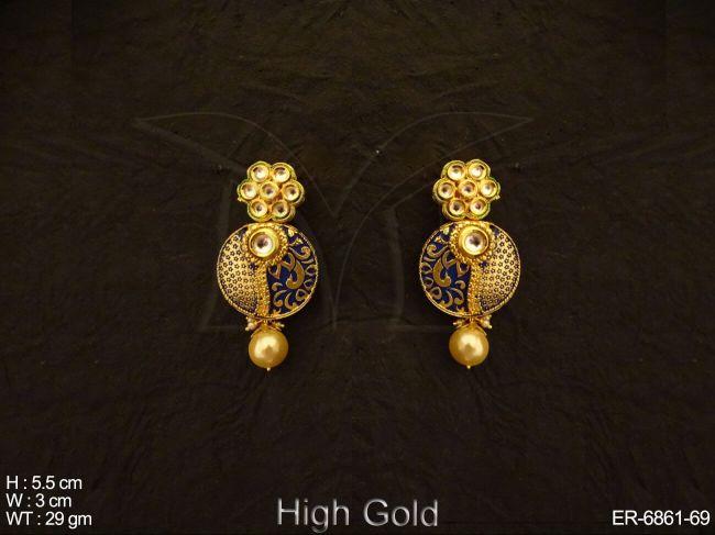 dual designer delicate earrings detail