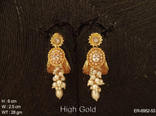 oval shape moti style antique earring set detail