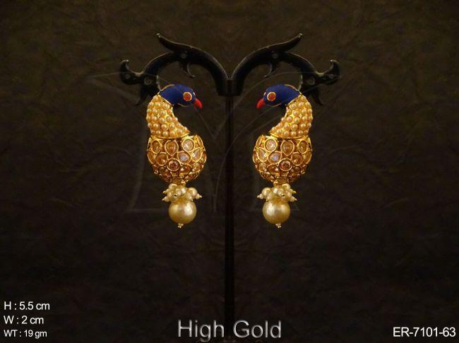 Peacock Style Moti Earrings