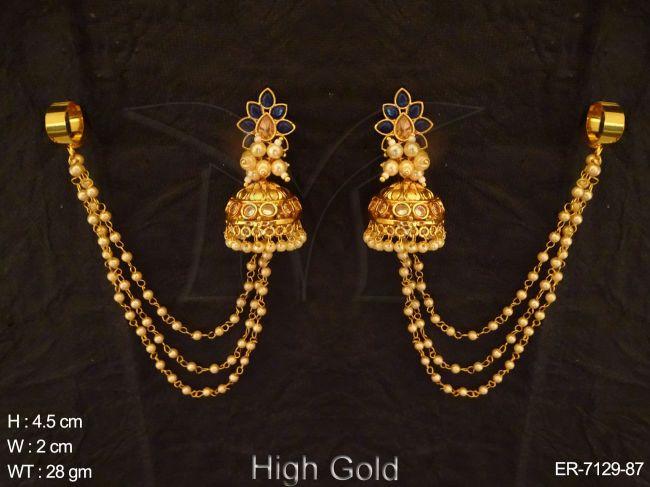 Jhumki Based Bahubali Antique Earrings