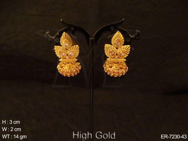 lotus base ball antique earrings detail