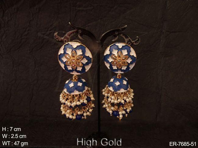 meena kari full beads antique jhumka earring