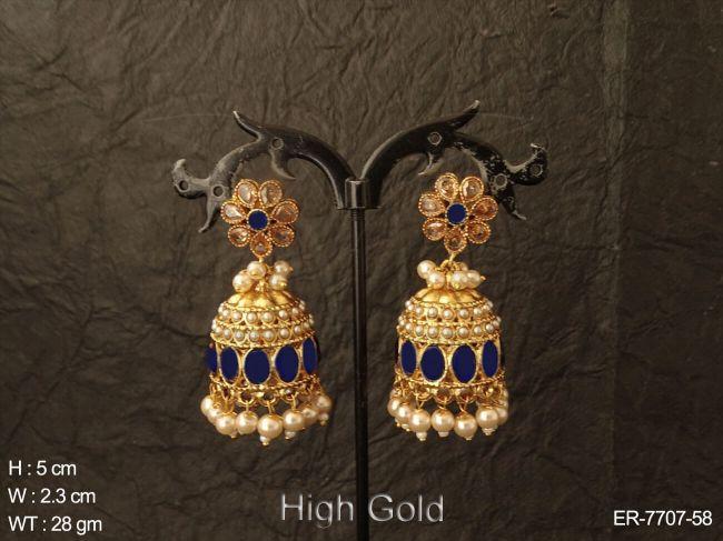 pearl drop delicate jhumka antique earring