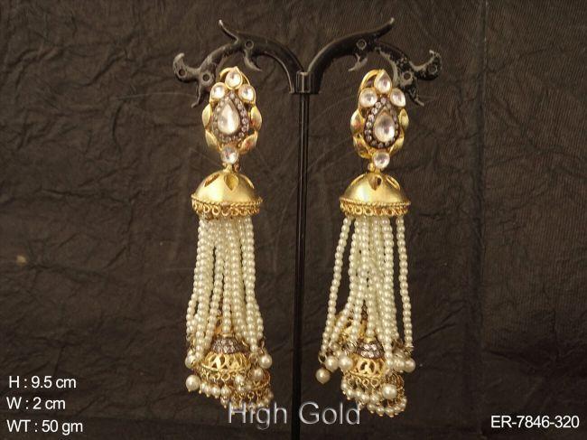 Traditional bollywood pearl kundan earring