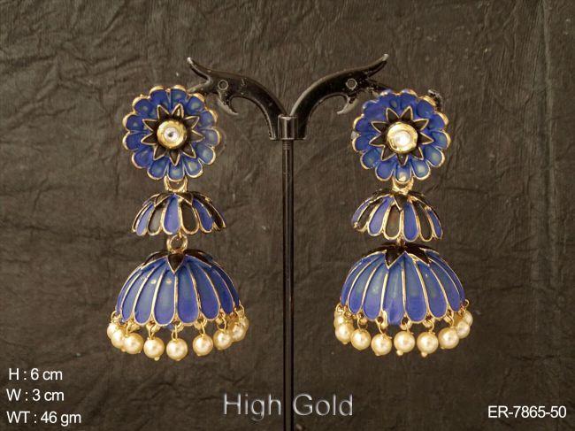 full meena kari antique jhumka earring
