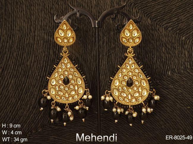 desgner antique polki earring