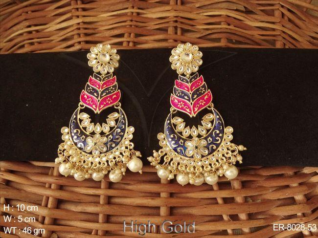 Meena colouring antique Chand Bali  earring'