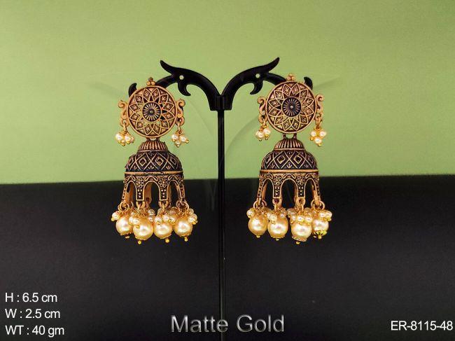 Meena colouring  antique jhumka earring