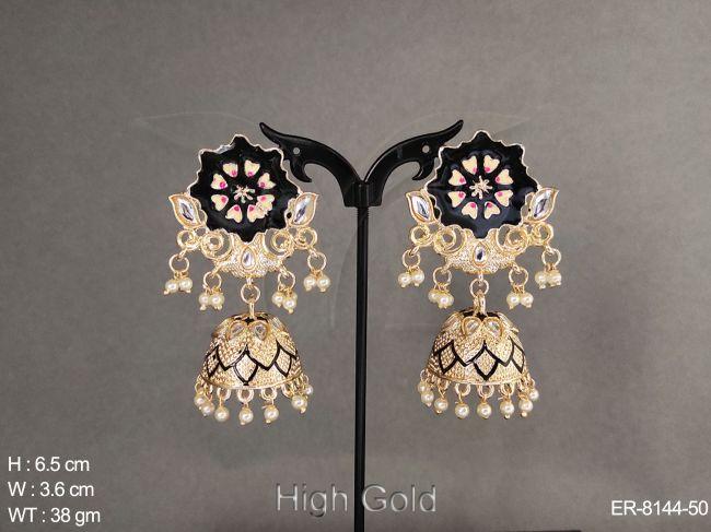 Flower Shape Designer Meenakari Earring