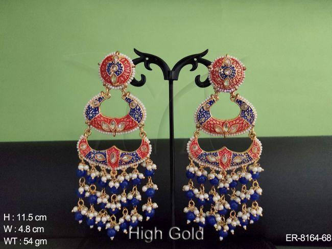Long Unique Designer Antique Earring Set