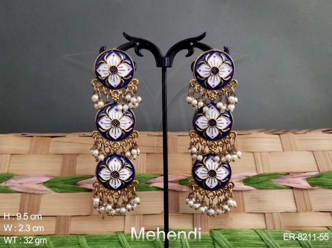 Three Layer round shape Meenakari earring