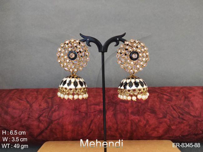 Meena colouring  antique jhumka earring .