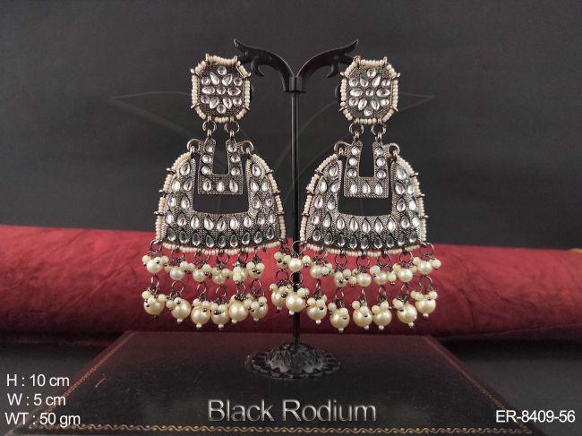 Clustered pearl  Full Stone Polki Desgner Earring