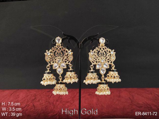 meena colouring antique desgner jhumka  type earring