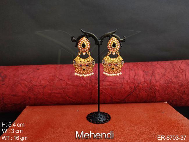 Antique Designer Stylish Mehendi Polish fancy Beautiful Party wear Earring / Tops