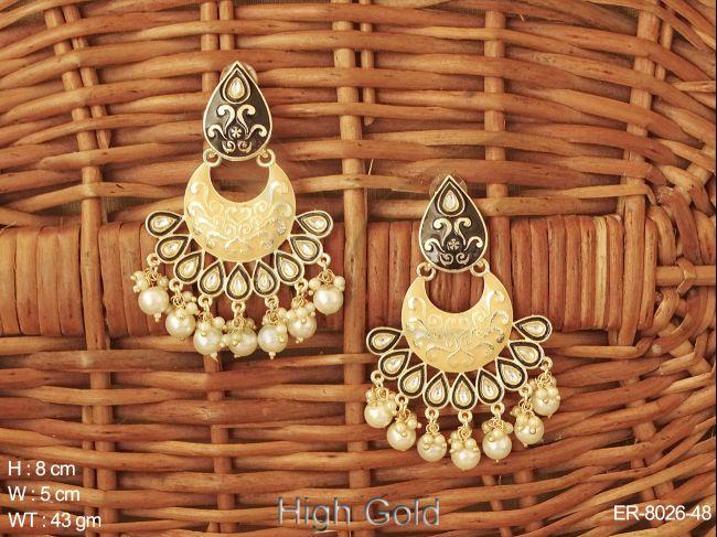 meena colouring antique chand bali  earring'