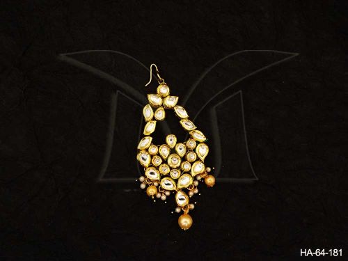 jhula style kundan hair accessories detail