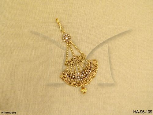 bridal gold plated pearl copper jhoomar passa hair accessories
